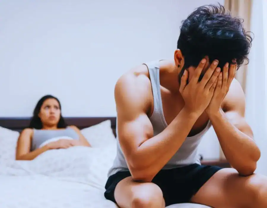 Image of upset man in need of erectile dysfunction treatment Cockfosters